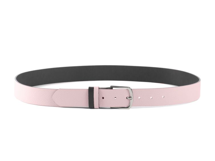 Ceinture cuir reverso noir / rose - 11101