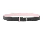 Ceinture cuir reverso noir / rose - 11101