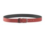 Ceinture cuir reverso noir / rouge - 11101