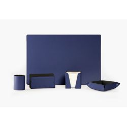 Coffret classique 38cm en cuir bleu - COF-500-38