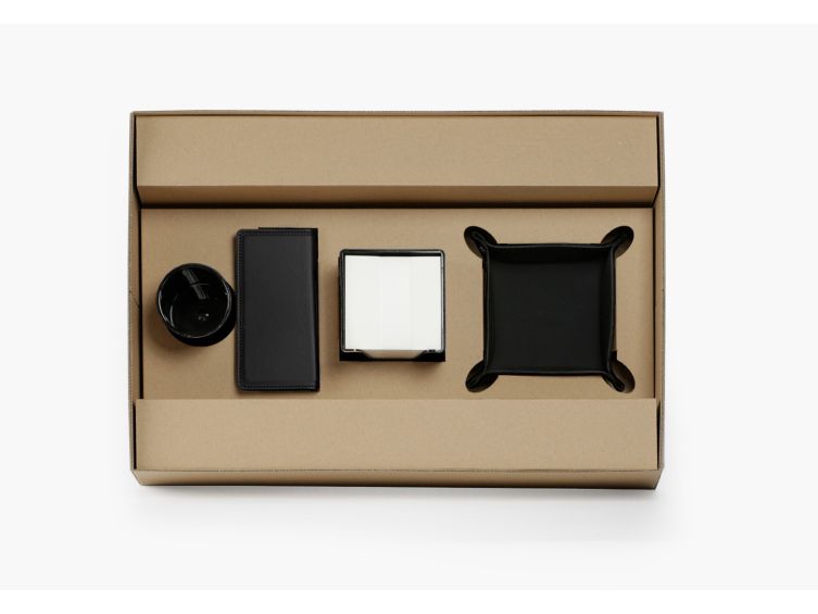 Coffret classique 38cm en cuir noir - COF-500-38