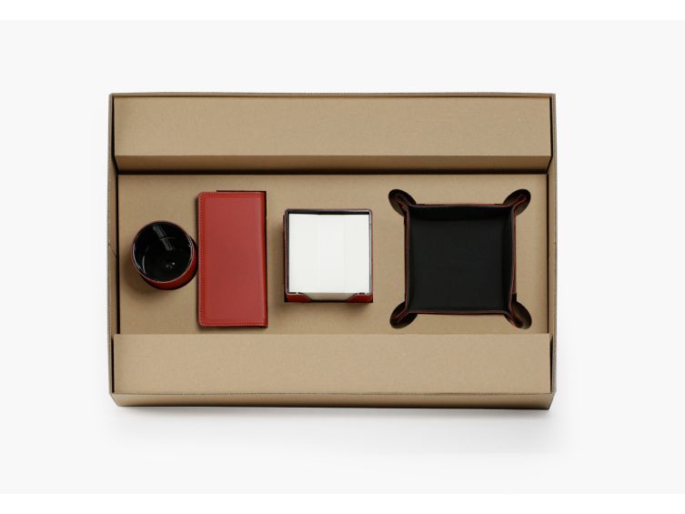 Coffret classique 38cm en cuir rouge - COF-500-38