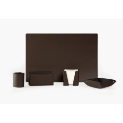 Coffret classique 38cm en cuir marron foncé - COF-500-38