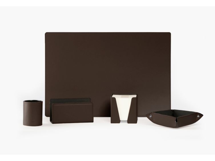 Coffret classique 38cm en cuir marron foncé - COF-500-38