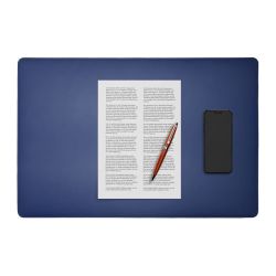 Coffret set bureau cuir extra-confort 60cm bleu