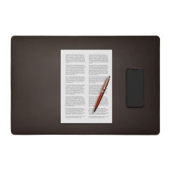 Coffret set bureau cuir extra-confort 60cm marron foncé