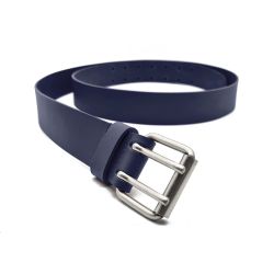 Ceinture mixte en cuir marine double perforation 4007