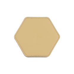 Sous-Verre hexagonal en cuir beige café latte, set de 6