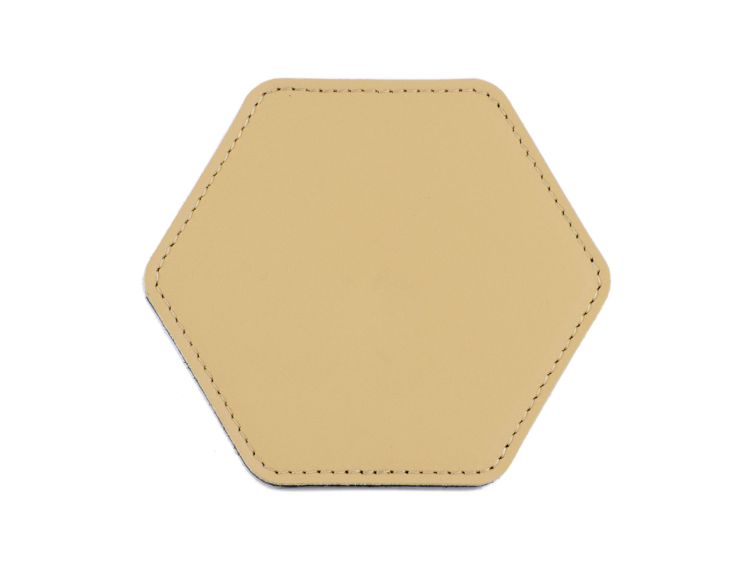Sous-Verre hexagonal en cuir beige café latte, set de 6