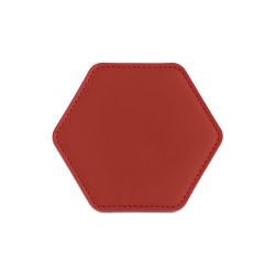 Sous-Verre hexagonal en cuir rouge coquelicot, set de 6