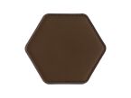 Sous-Verre hexagonal en cuir marron foncé, set de 6