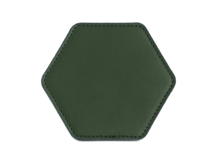 Sous-Verre hexagonal en cuir vert anglais, set de 6
