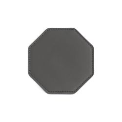 Sous-Verre octogonal en cuir gris fer, set de 6