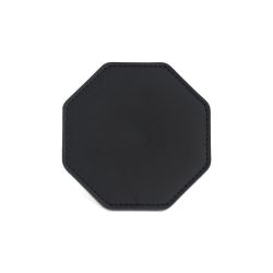 Sous-Verre octogonal en cuir noir, set de 6