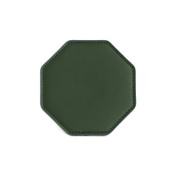 Sous-Verre octogonal en cuir vert anglais, set de 6