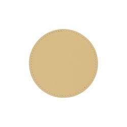 Sous-Verre rond en cuir beige café latte, set de 6