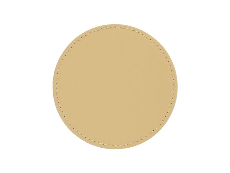 Sous-Verre rond en cuir beige café latte, set de 6