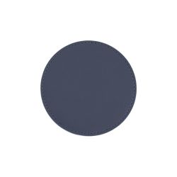 Sous-Verre rond en cuir bleu cobalt, set de 6