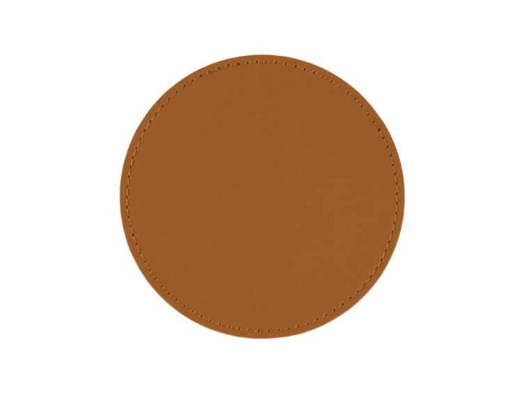 Sous-Verre rond en cuir gold, set de 6