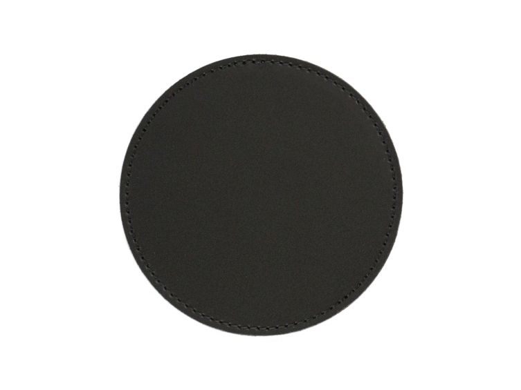 Sous-Verre rond en cuir noir, set de 6