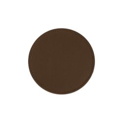 Sous-Verre rond en cuir marron foncé, set de 6