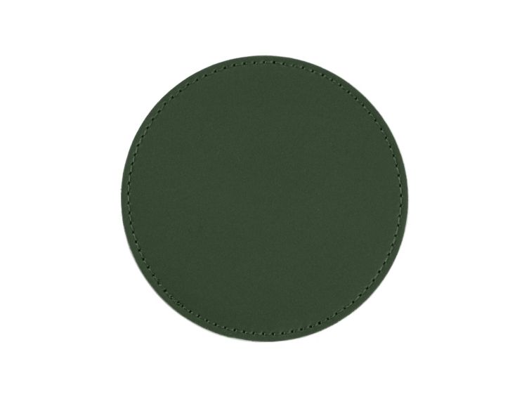 Sous-Verre rond en cuir vert anglais, set de 6
