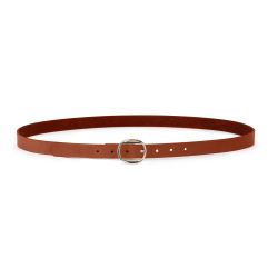 Fine ceinture cuir gold, boucle féminine, ovale, dorée - 25mm - 4113
