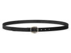 Fine ceinture cuir noir, boucle féminine, ovale, dorée - 25mm - 4113
