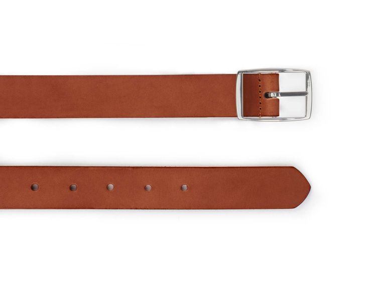 Ceinture cuir gold, boucle rectangulaire, moderne, argentée - 30mm - 4119
