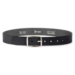 Ceinture cuir noir, boucle rectangulaire, moderne, dorée - 35mm - 4120