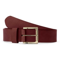 Ceinture cuir cannelle, boucle carrée, classique, en laiton - 40mm - 4127