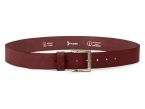 Ceinture cuir cannelle, boucle carrée, classique, en laiton - 40mm - 4127