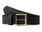 Ceinture cuir noir, boucle carrée, classique, en laiton - 40mm - 4127