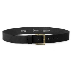 Ceinture cuir noir, boucle carrée, classique, en laiton - 40mm - 4127