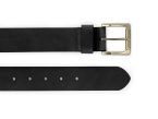 Ceinture cuir noir, boucle carrée, classique, en laiton - 40mm - 4127