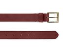 Ceinture cuir cannelle, boucle carrée, classique, en laiton - 30mm - 4125
