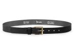 Ceinture cuir noir, boucle carrée, classique, en laiton - 30mm - 4125