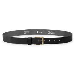 Ceinture cuir noir, boucle carrée, classique, en laiton - 30mm - 4125