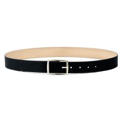 Ceinture cuir chic noir, boucle rectangulaire, moderne, dorée - 35mm - 5120