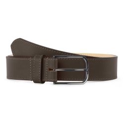 Ceinture cuir chic marron foncé, boucle rectangulaire, moderne, finition canon de fusil brillant - 35mm - 5123