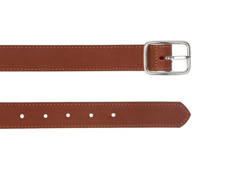 Ceinture cuir chic gold, boucle rectangulaire, classique, argentée - 30mm - 5131