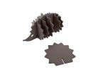 Hérisson en cuir marron foncé, décoration transformable en set de 6 sous-verres