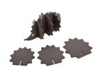 Hérisson en cuir marron foncé, décoration transformable en set de 6 sous-verres