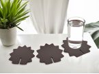 Hérisson en cuir marron foncé, décoration transformable en set de 6 sous-verres