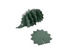 Hérisson en cuir vert, décoration transformable en set de 6 sous-verres