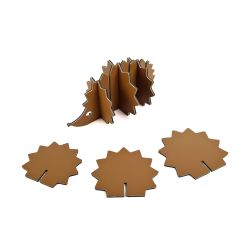 Hérisson en cuir gold, décoration transformable en set de 6 sous-verres