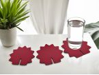 Hérisson en cuir rouge, décoration transformable en set de 6 sous-verres