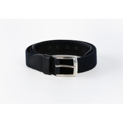 Ceinture élastique en cuir bleu marine - 10103