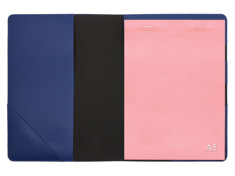Conférencier A5 en cuir bleu cobalt 