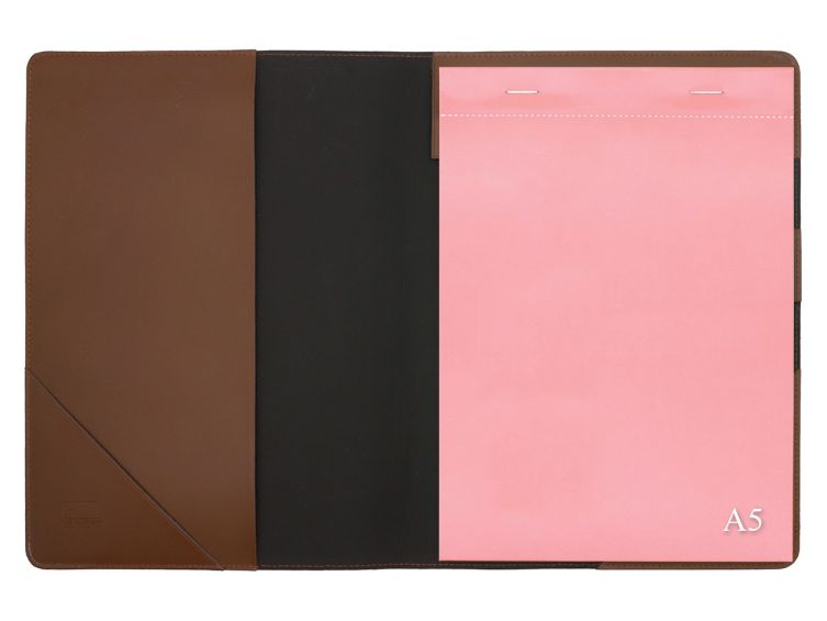 Conférencier A5 en cuir marron 
